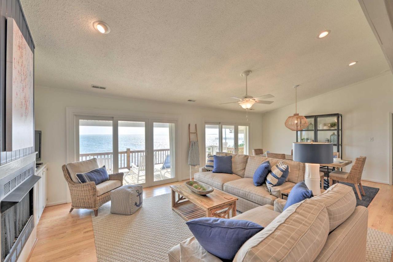 Waterfront Harkers Island Home Sunset View And Dock Exterior foto