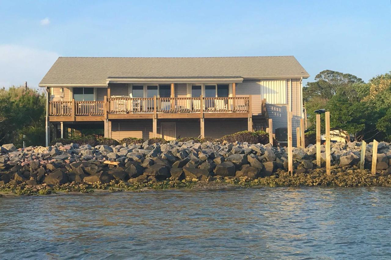 Waterfront Harkers Island Home Sunset View And Dock Exterior foto